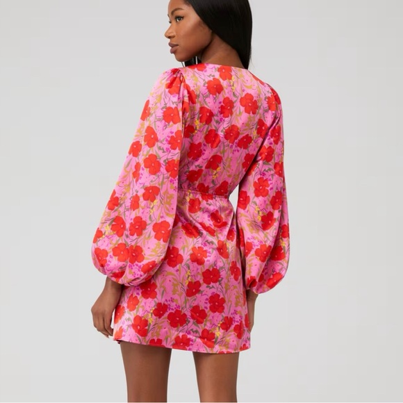 Show me your MuMu Red Floral Christina Dress size Xs - Picture 3 of 9